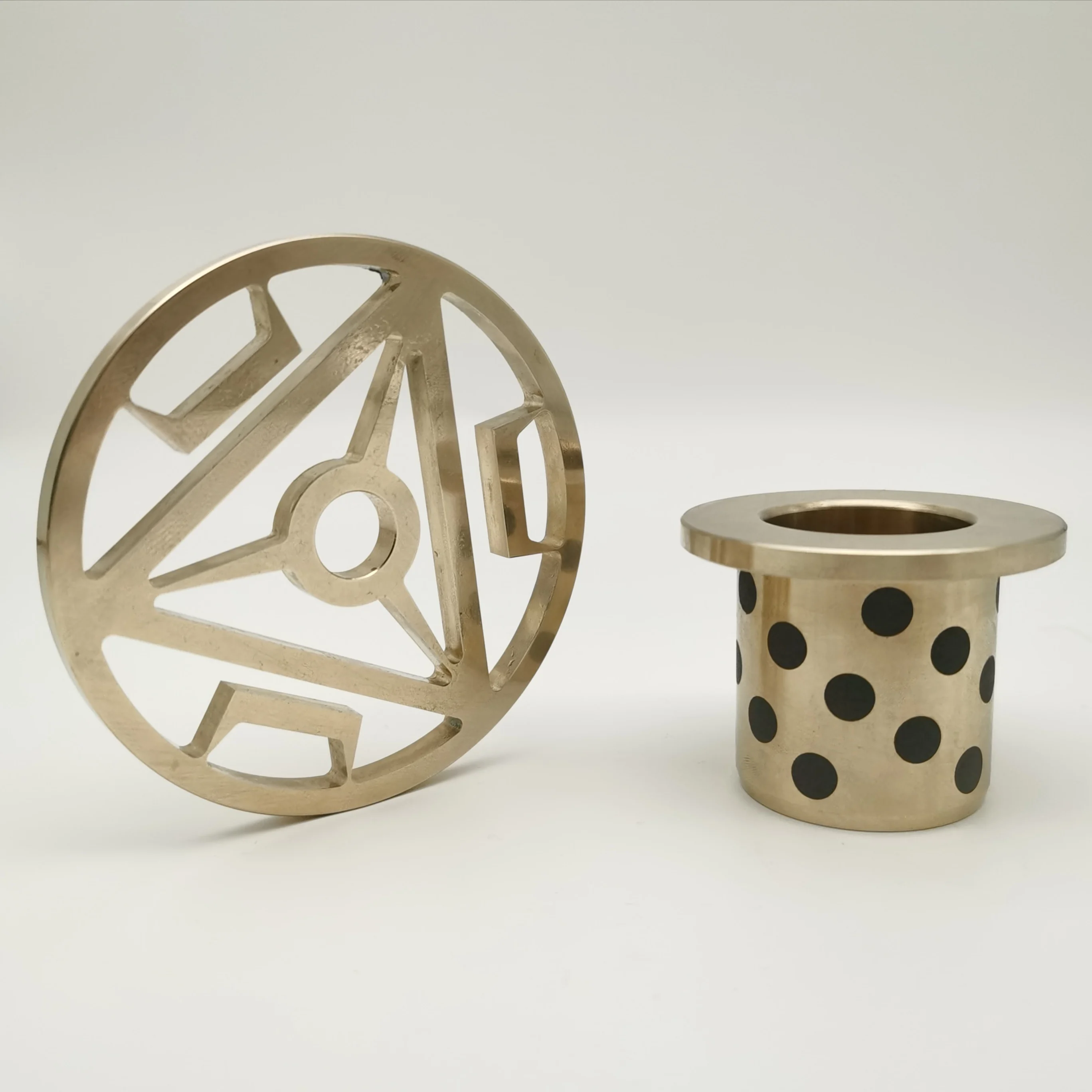 
SANLONG Oilless Copper Bearing Flange Brass Cast Bronze Sleeve Bushings MPFZ6-15 16x2/10x6x15mm Flange Bushing Copper Bush 