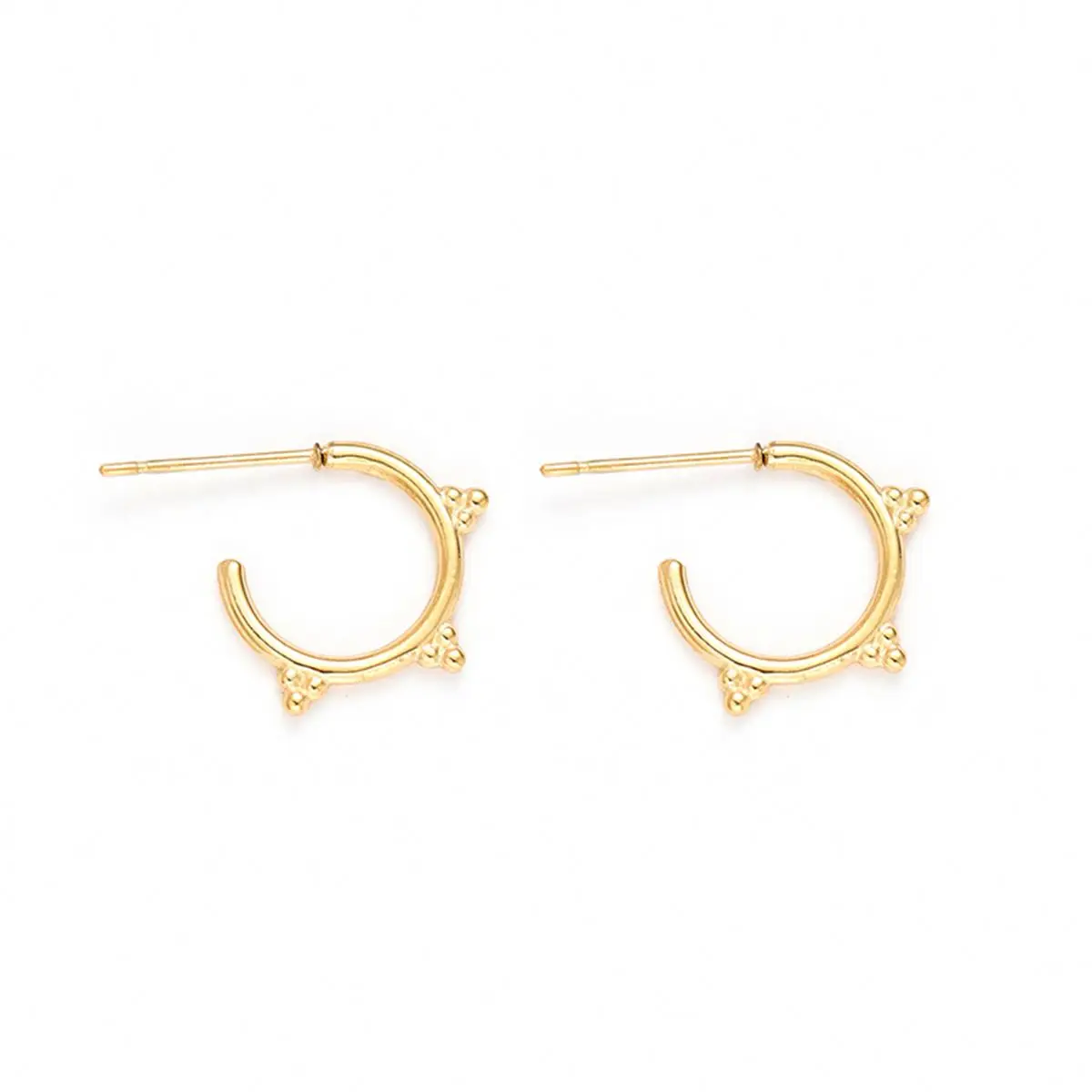 

Sexy earrings with 18k gold plated moon round hoop korean popular luxury jewelry ladies latest design earring