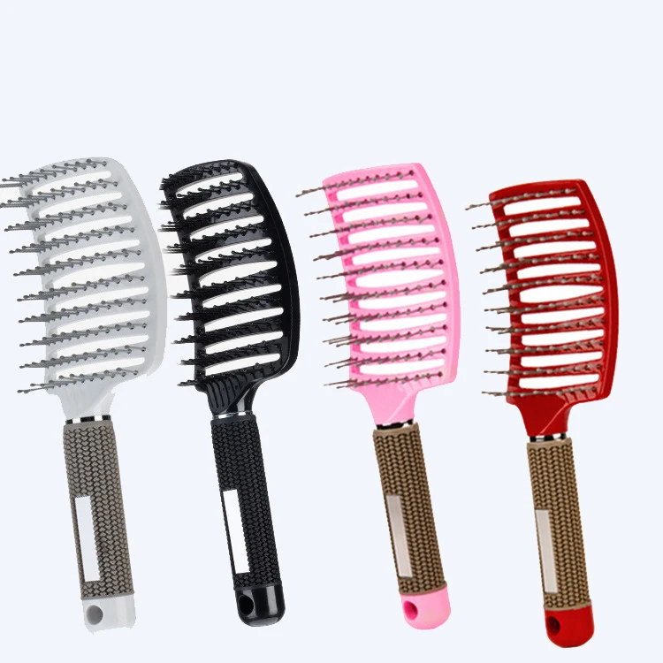 

New massage Hair Brush Big bend Comb Curly Hair Detangle Brush for hair styling, Customized color