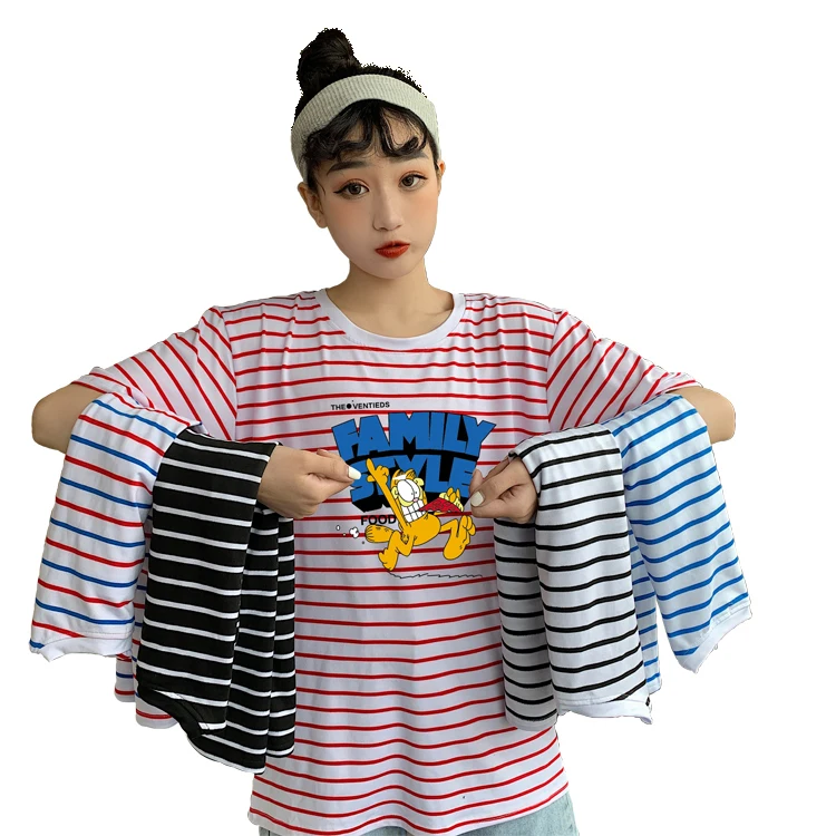 

Mix color Ladies fashion striped vest stock T-shirt stock for summer