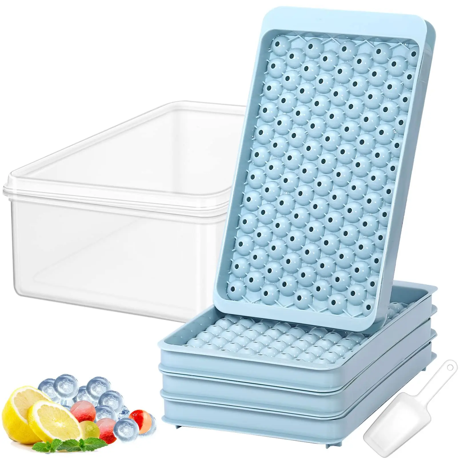 

DUMO New Style Custom Mini 104 Grid Ice Ball Mold Cube Maker Mold Round Ice Cube Tray With Lid Ice Ball Maker Mold