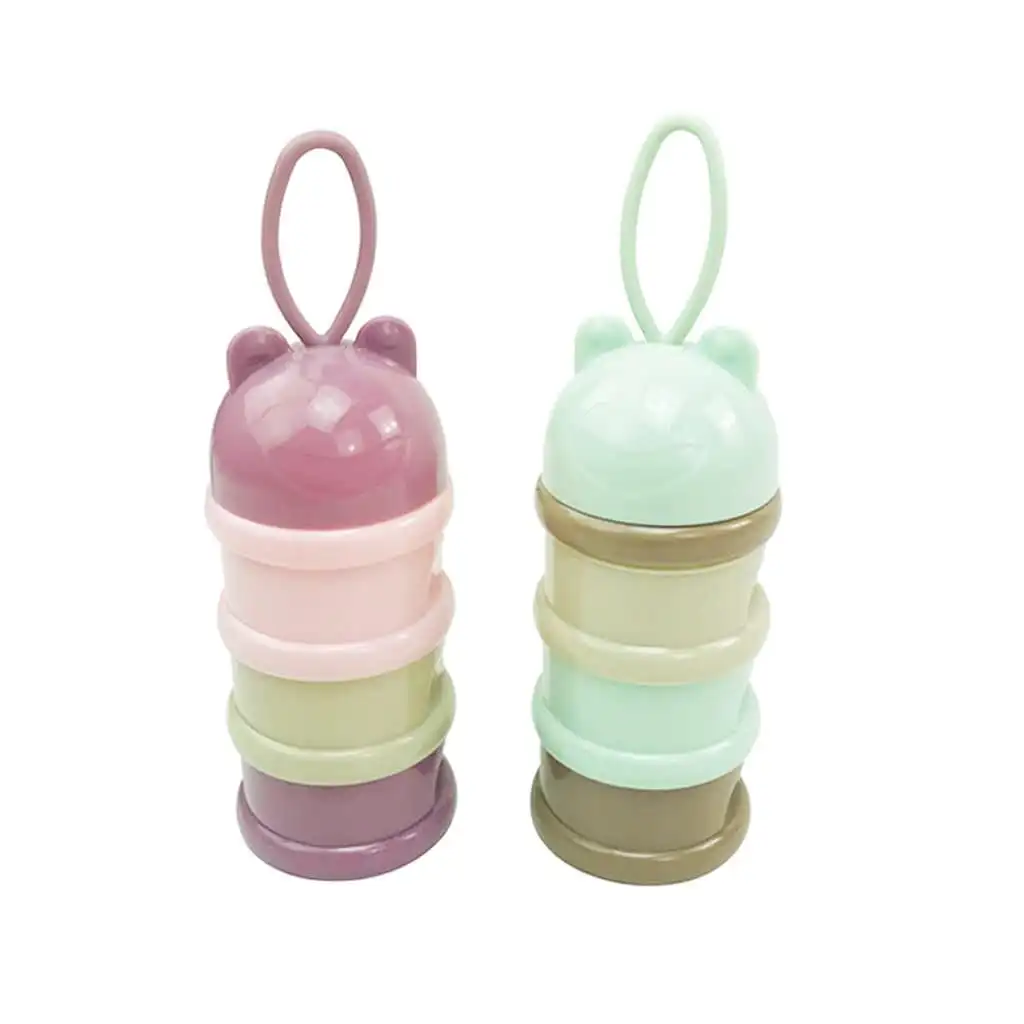 
Hot Sale Portable Plastic Baby Milk Bottle Three-layers Food Container Powder Dispenser With Handle 