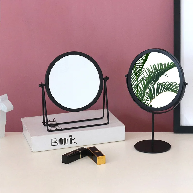 

Nordic Style Bedroom Metal Round Desktop Stand Vanity Makeup Mirror, Gold