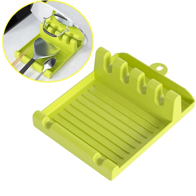 

Silicone Tableware Rack Rest with Drip Pad for Stove Top, Spatula, Spoon, Tongs Holder Kitchen Utensil Rack, Optional