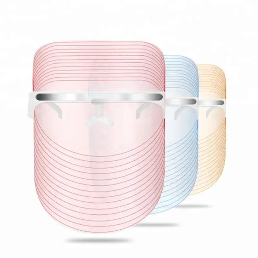 

Wholesale electric anti aging beauty care wireless led mask facial colorful light therapy led skin mask, White