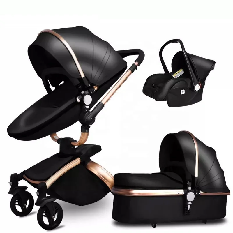 

Fast Shipping Door To Door Luxury Baby Stroller 3 in 1 Folding bi-directional high landscape stroller baby pram china factory