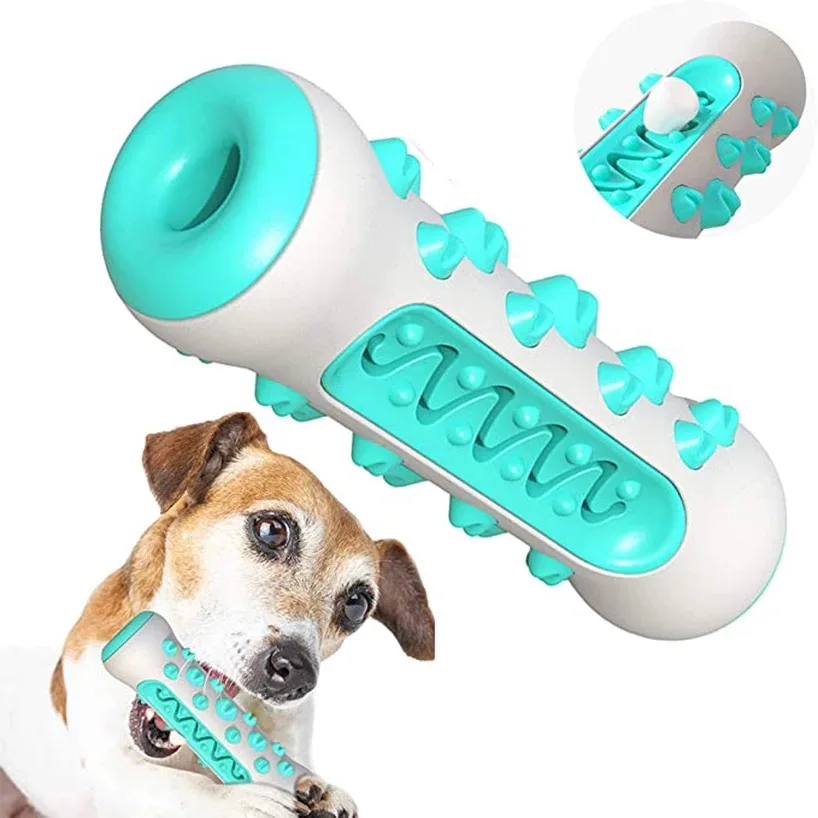 

Pet Dog Chew Toy Molar Toothbrush Dog Toys Chew Cleaning Teeth Safe Elasticity Soft TPR Puppy Dental Care Extra-tough Pet Toy, Green yellow blue