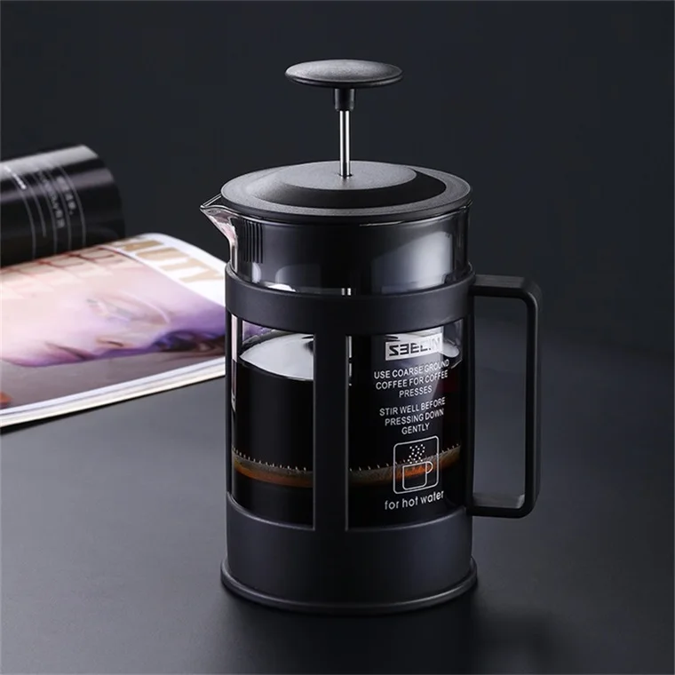 

Multi-function Coffee And Tea Machine Plastic 12Oz 350ML 304 Stainless Steel Coffee Maker Plunger Parts Black French Press Pot