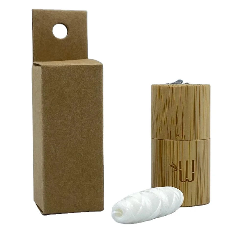 

biodegradable bamboo charcoal dental floss glass bottle
