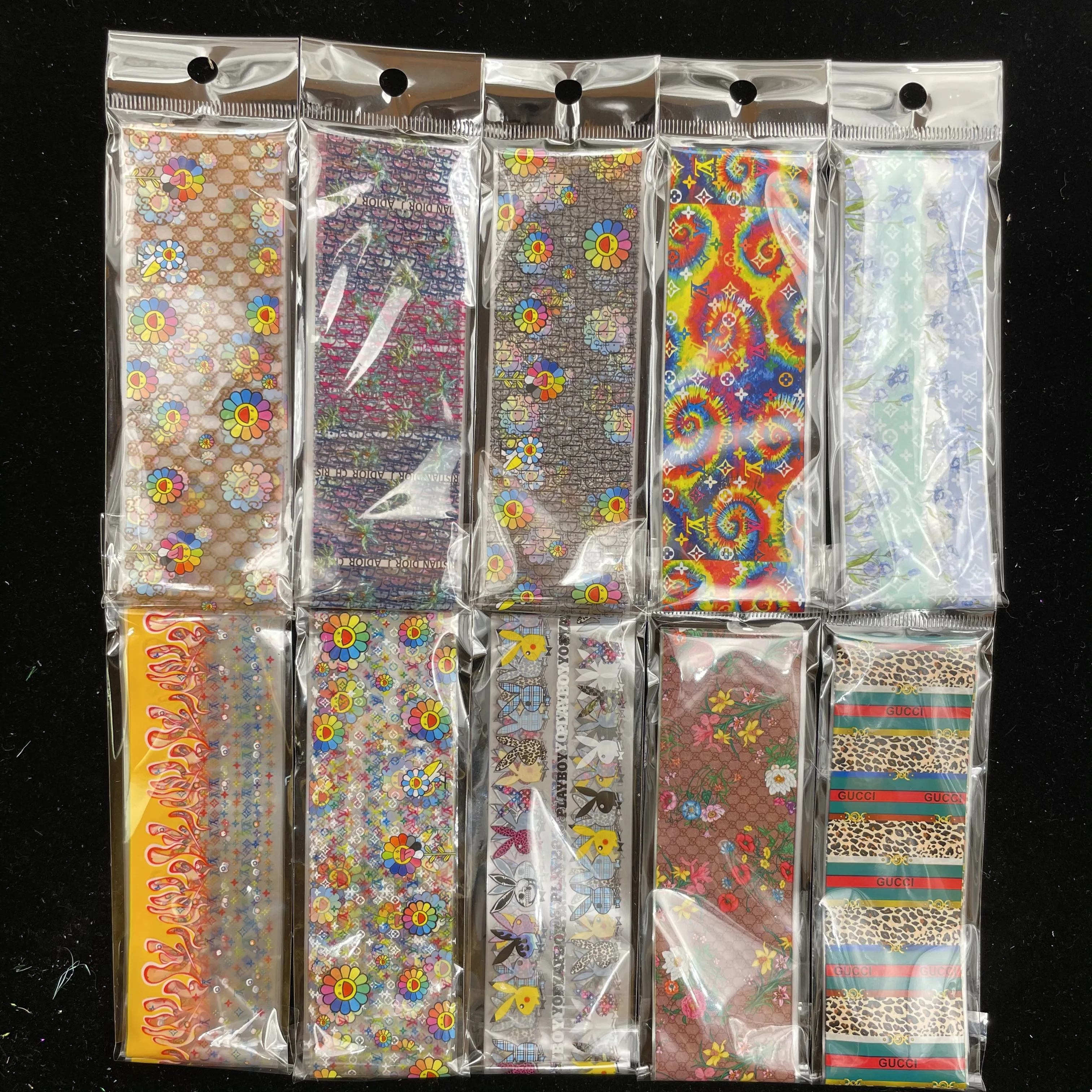 

XueQun 4*100cm Designer Nail Foil, Colorful
