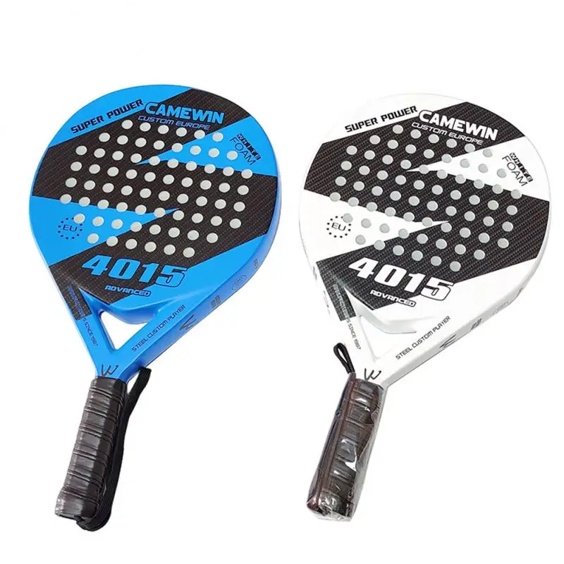 

High Quality Carbon and Glass Fiber Beach Tennis Racket Soft Face Tennis Racquet with Protective Bag Cover, White and blue