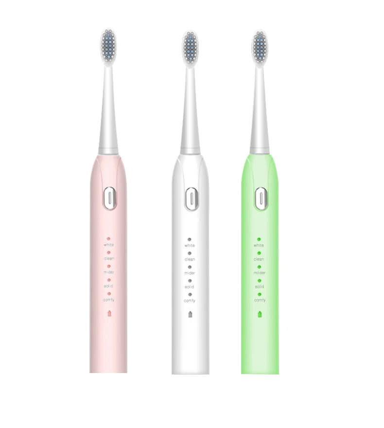 

S802 Super Sonic Electrical Toothbrush with 38000 times powerful Frequency Rechargeable Waterproof Electric Tooth Brush, Green/white/pink