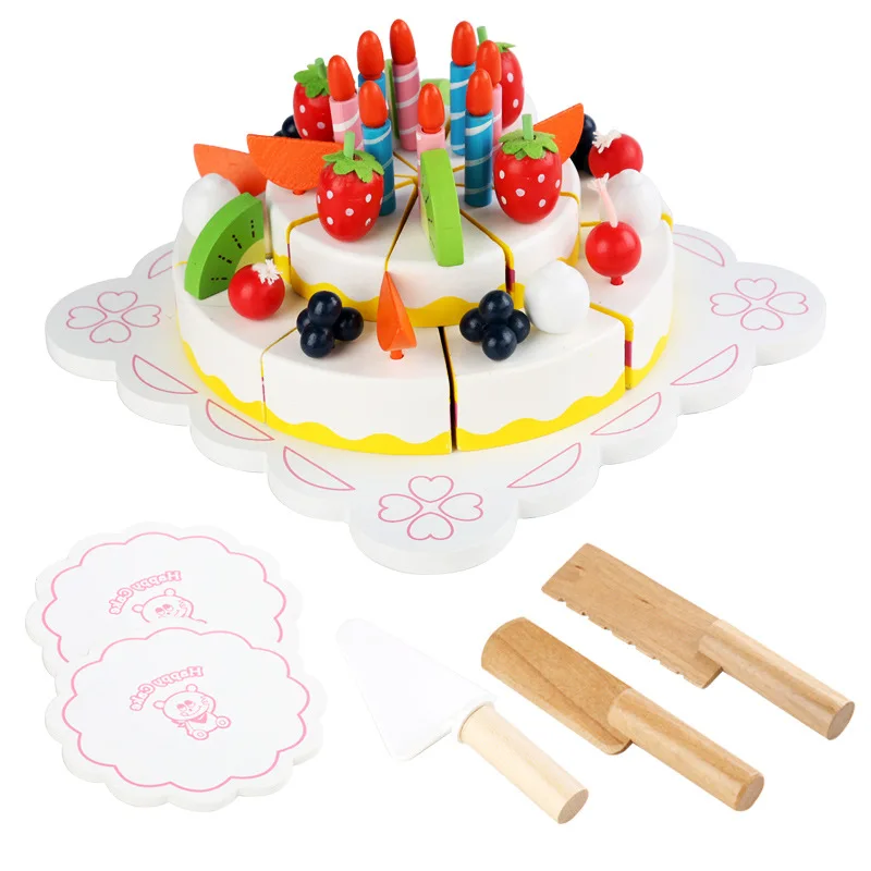 

Children'S Strawberry Cutting Set Birthday Cake Party Pretend Play Game For Kids Playing