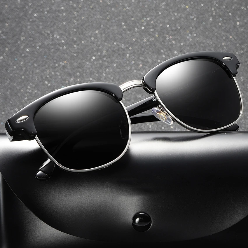 

Amazon hot sale men women sun glasses polarized sunglasses rivet design retro sunglasses men