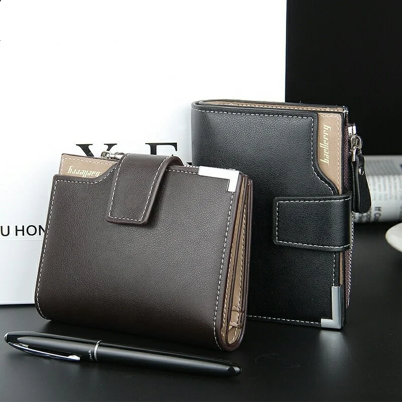 

Baellerry Man Wallets Short Designer Coin Purse Zipper Money Clip Magsafe Casual Wallets