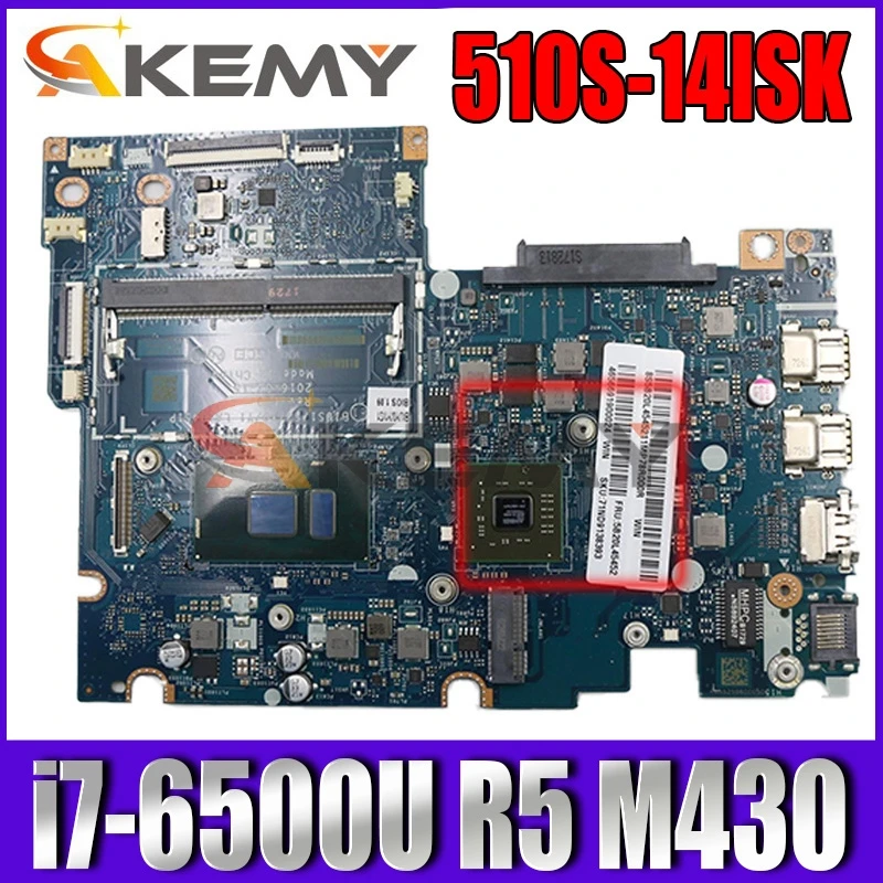 

Akemy BIUS1 S2 Y0 Y1 LA-D451P 5B20L45199 Main board For yoga 510-14isk Laptop motherboard SR2EZ i7-6500U R5 M430 DDR4