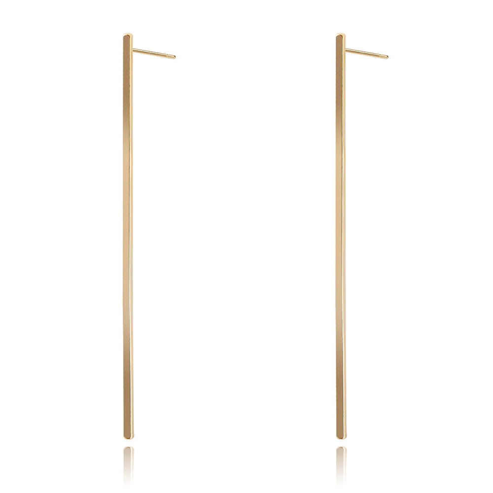 

2020 Ladies Trendy Fashion Jewelry Women Copper Alloy Gold Plated Stick Stud Earrings, Gold,silver