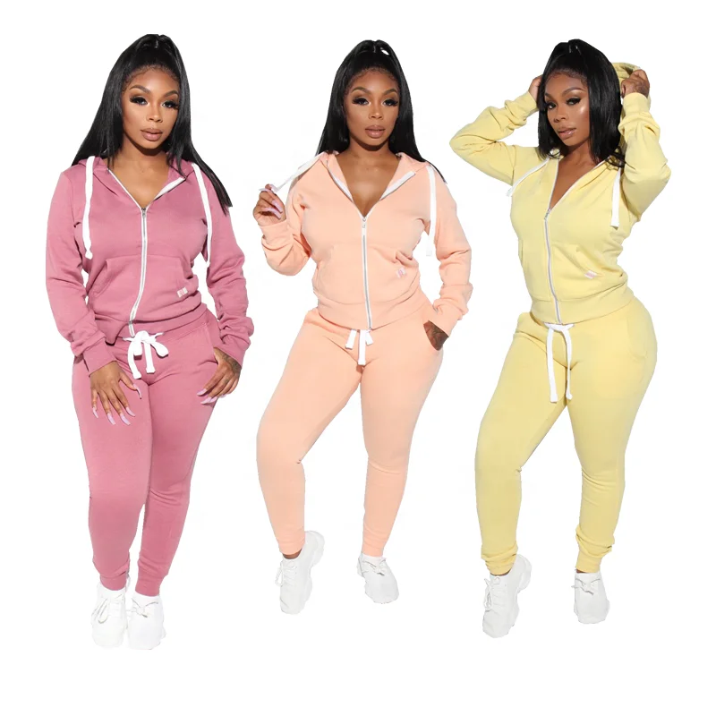 

Customized Hoodies Long Sleeves Two Pieces Set For Sport, 6 colors