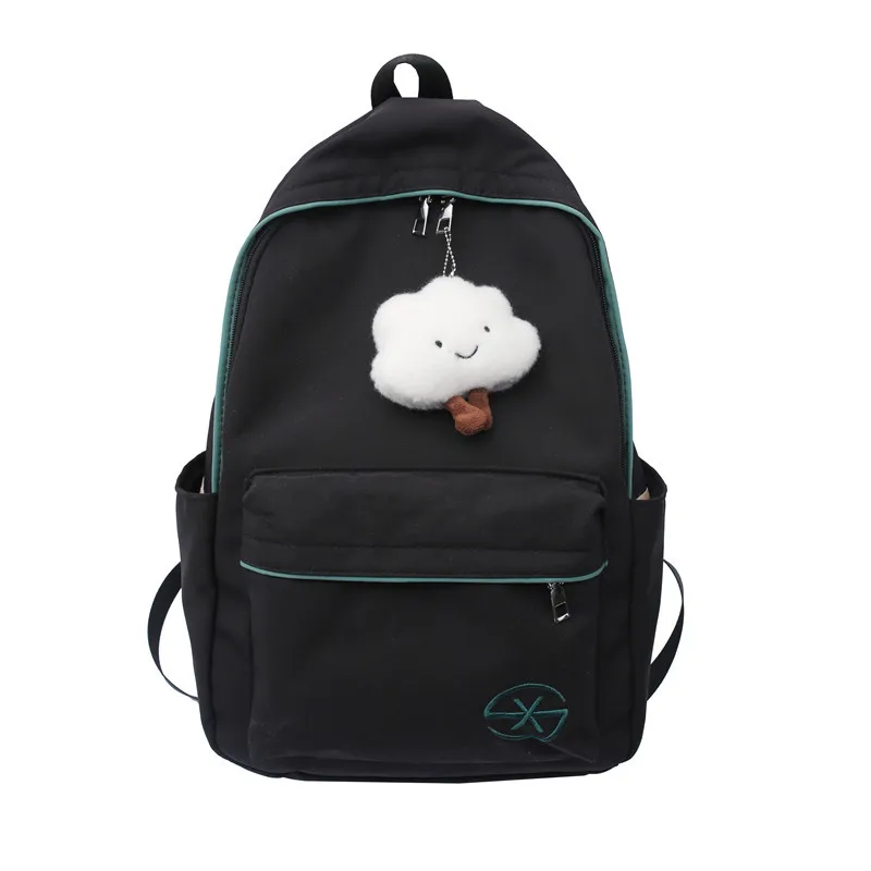 

New cute doll girl backpack high school bag female large capacity simple versatile casual Nylon backpack
