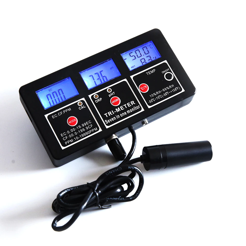 
Multi parameter Digital PH meter Professional 7 in 1 Water Testing Meter Monitor ORP PH RH EC CF TDS TEMP Meter 