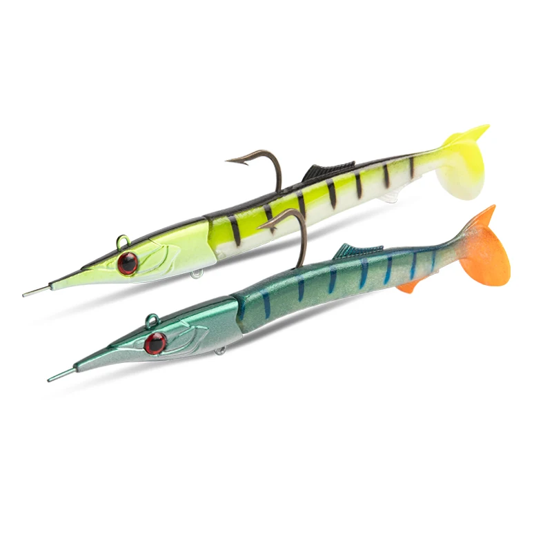 

Kingdom T-NEEDLER Sinking Fishing Lures 2pc Different Weight Lead Jig Head + 4pc Soft Lure T-Tail Good Swim Action Bait For Bass, 6 colors