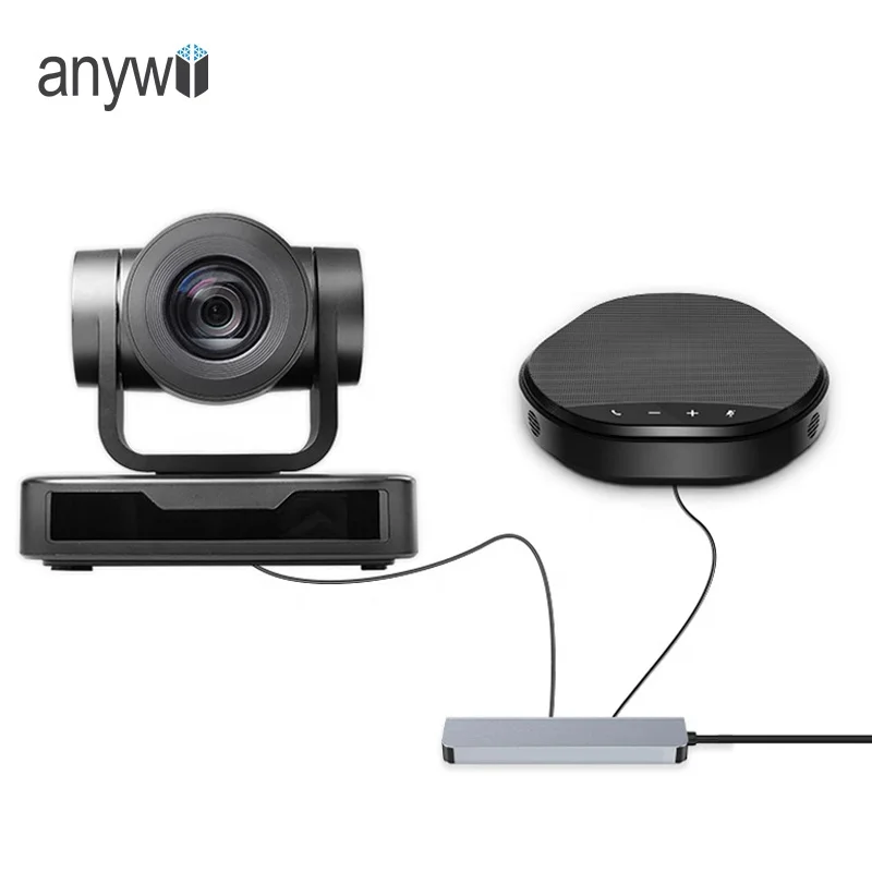 

Anywii all in one video conference group audio video conferencing system 10x ptz camera USB microphone conference speakerphone