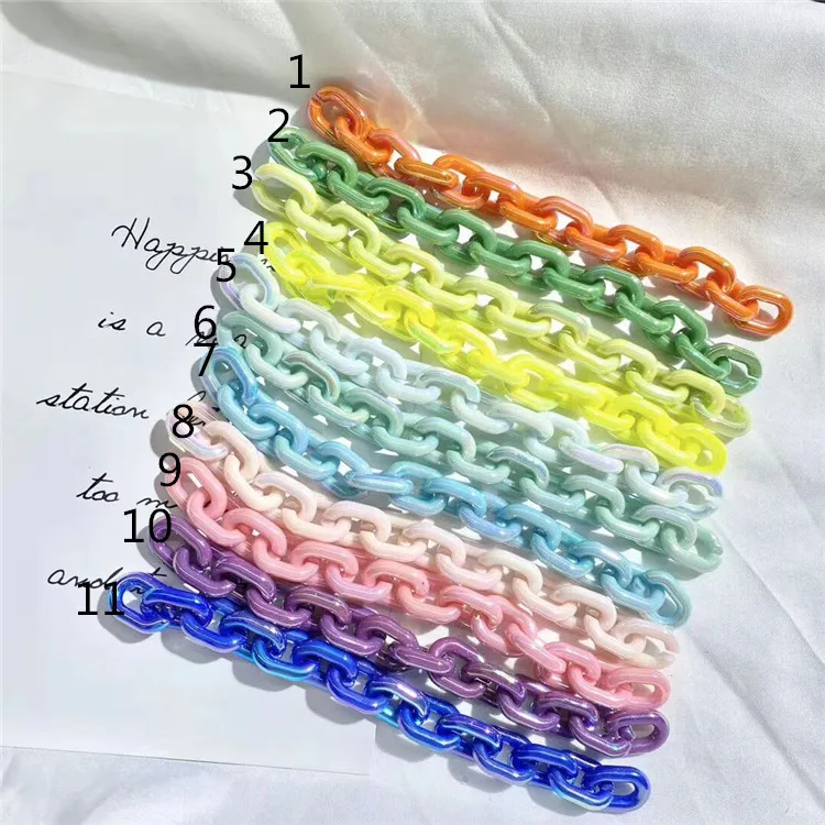 

stock AB color 120 cm acrylic resin chain bag strap for purse straps