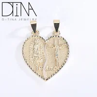 

DTINA Religious Jewellery Virgin and Jesus Love Pendant 18k Gold Plated Pendant