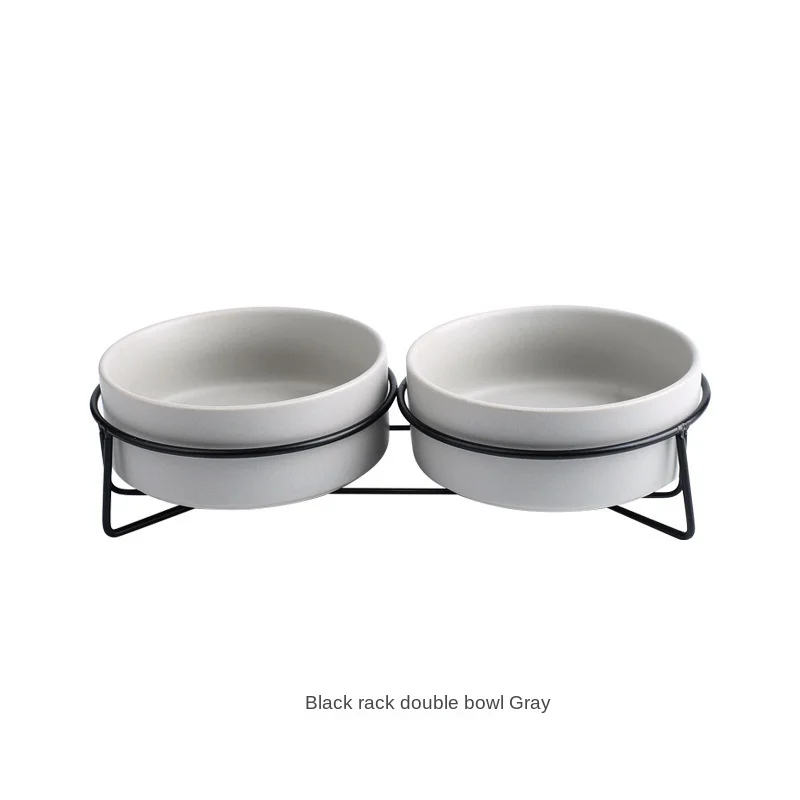 

High Quality Ceramic Bowl for Pet Double Cat Bowl Protect Cervical Spine Cat Pet Feeding Bowl