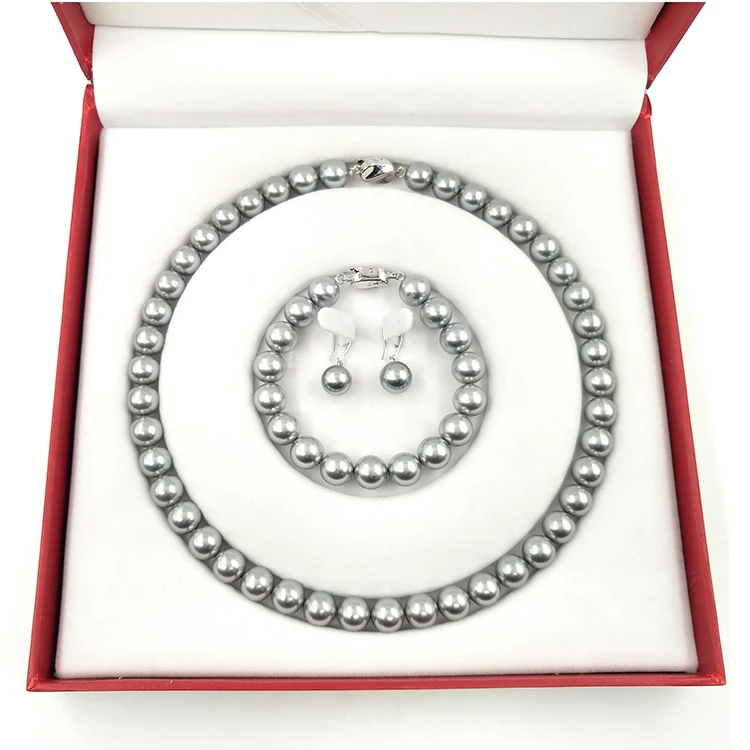 

High Quality Shell Pearls set, 3pcs Fashionable Jewelry 2020 Luxury Gift For Mother'S Day