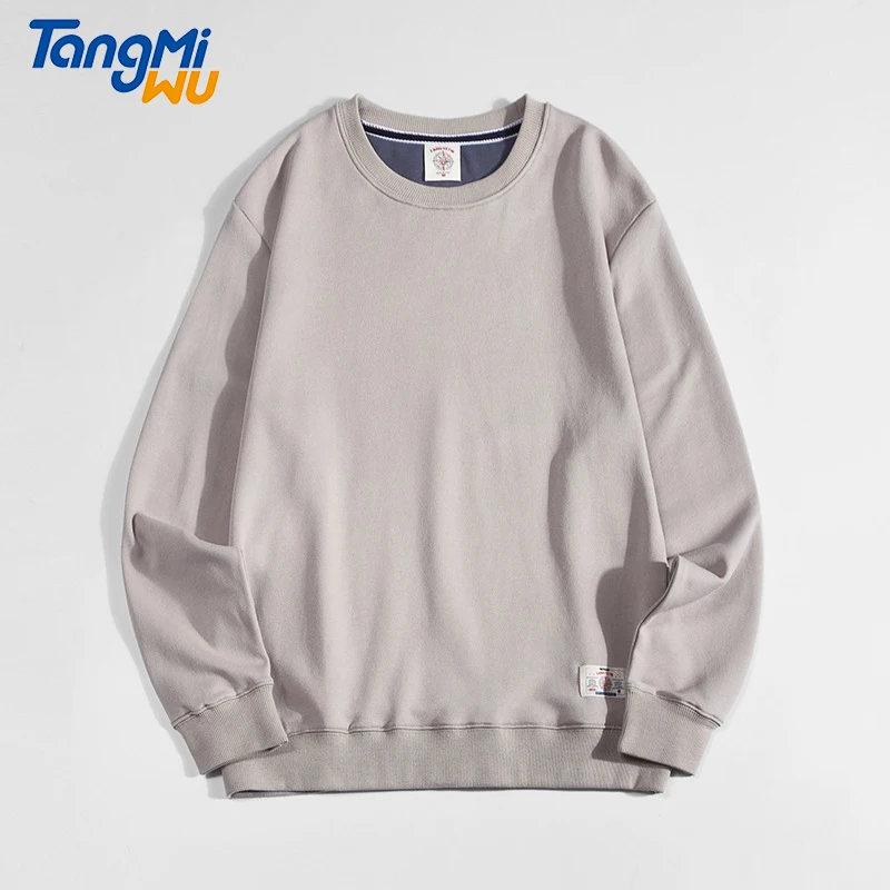 

TMW 2021 new arrivals Winter Autumn men's Terry clothes loose pullover pull homme crew neck hoodies men 87%cotton sweater
