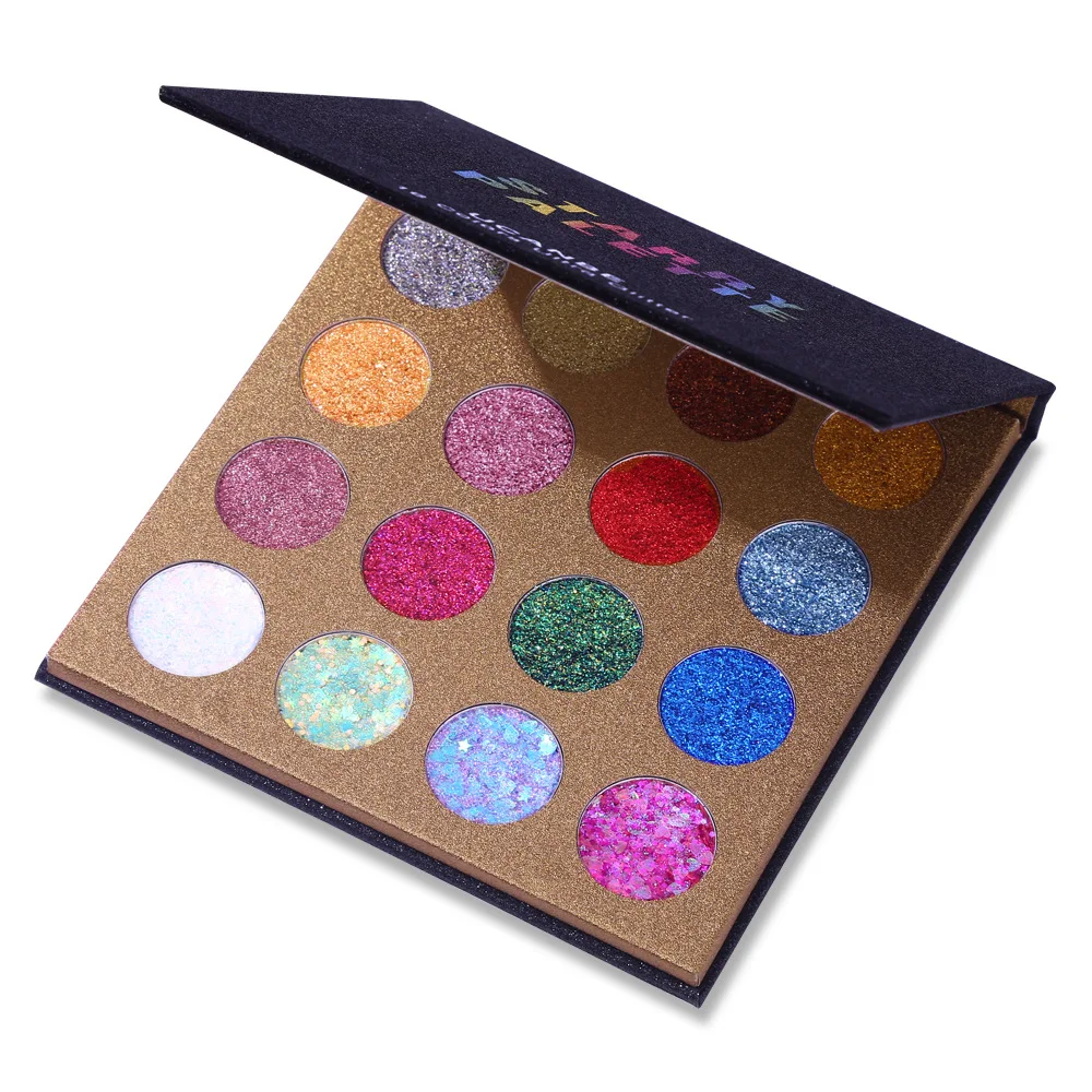 

UCANBE Professional Glitter Eyeshadow Palette Professional 16 Colors-Highly pigmented, super shimmer Glitter Eyeshadow