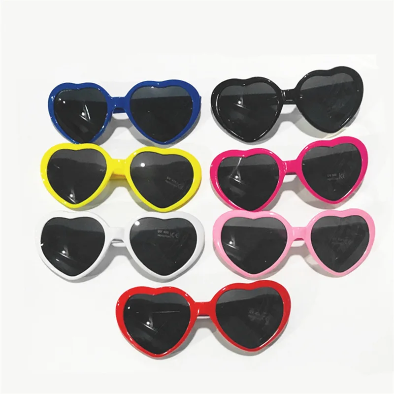 

Love Heart Shaped Effects Glasses Watch The Lights Change to Heart Shape At Night Diffraction Glasses Women Fashion Sunglasses, Multi color