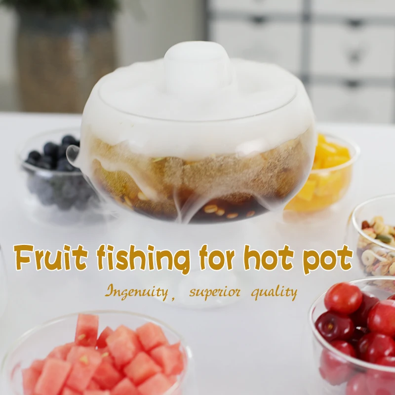 internet red dry ice tea hot pot diy sugar water dessert fruit