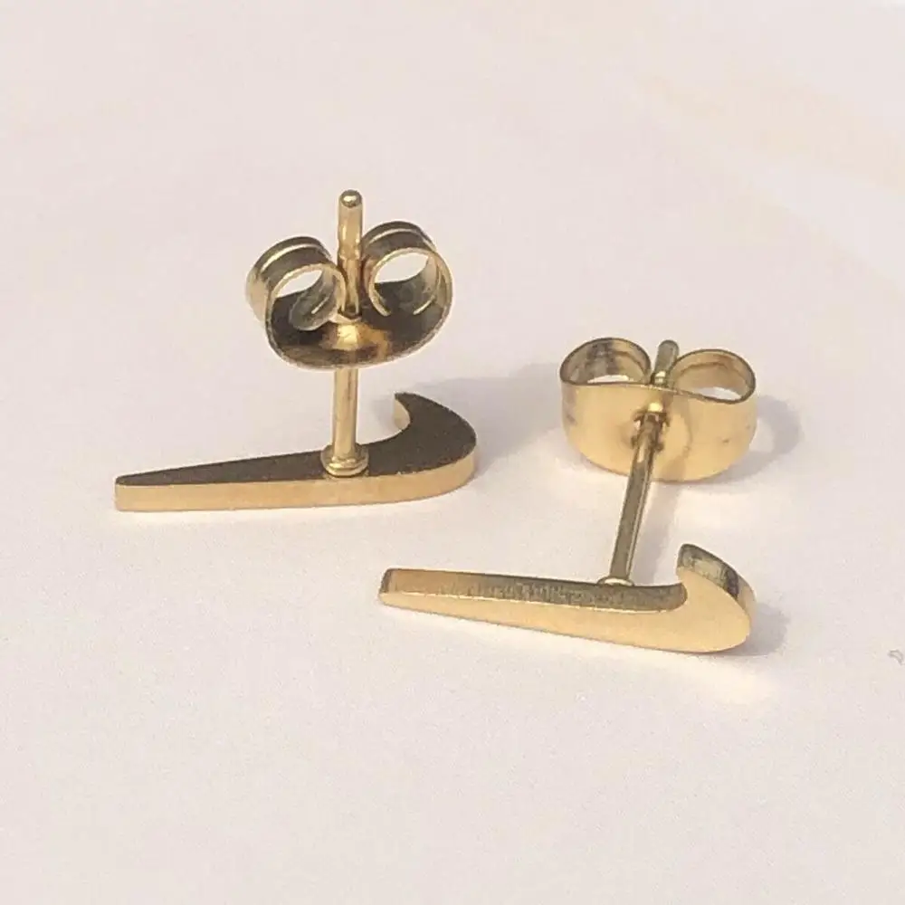 

Swoosh stud earrings stainless steel earrings for kids stud W3795, Colorful