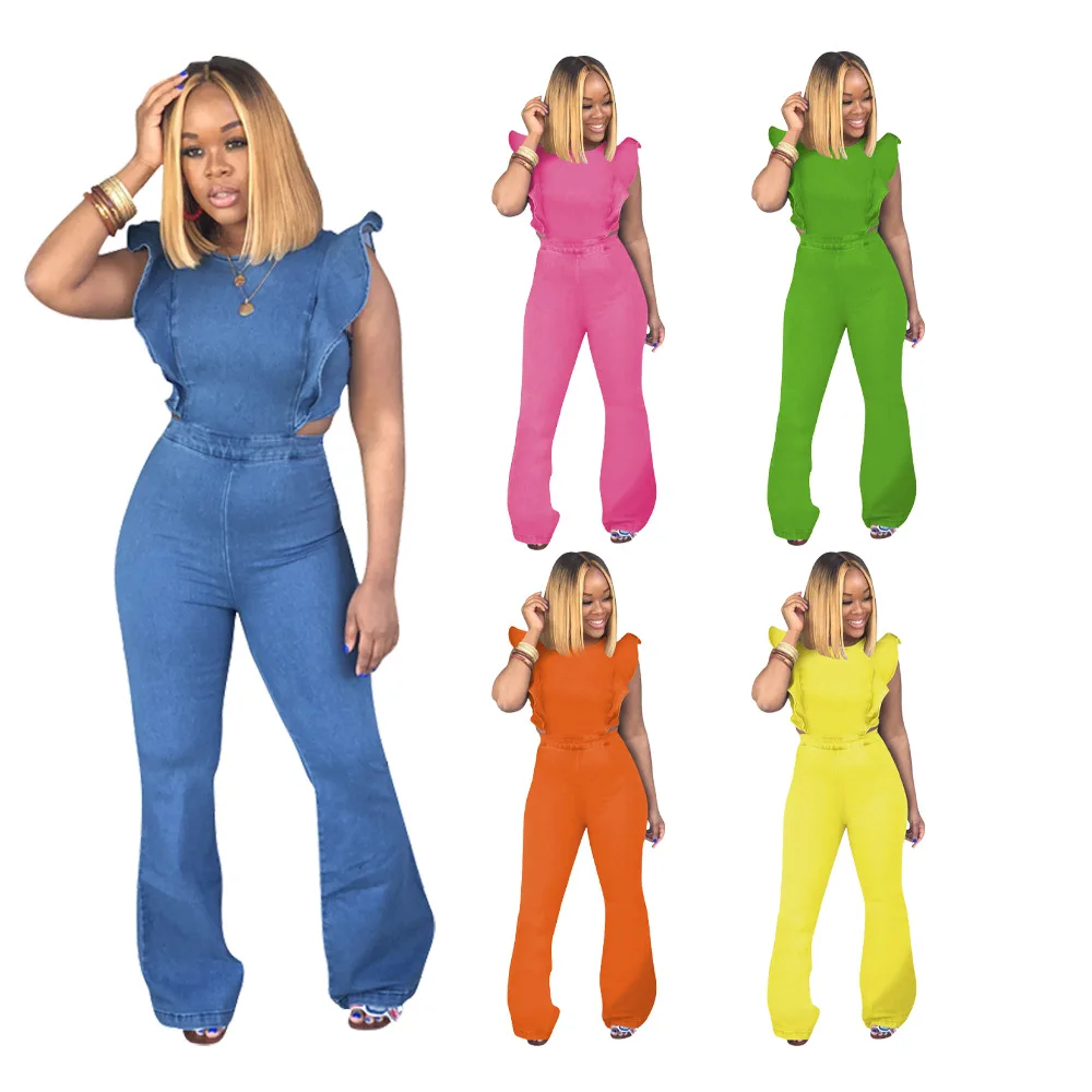 

Hot Selling Jumpsuits Sleeveless Knitted High Waist Skinny Sports Yoga Jumpsuit Women Rompers One Piece Jumpsuit