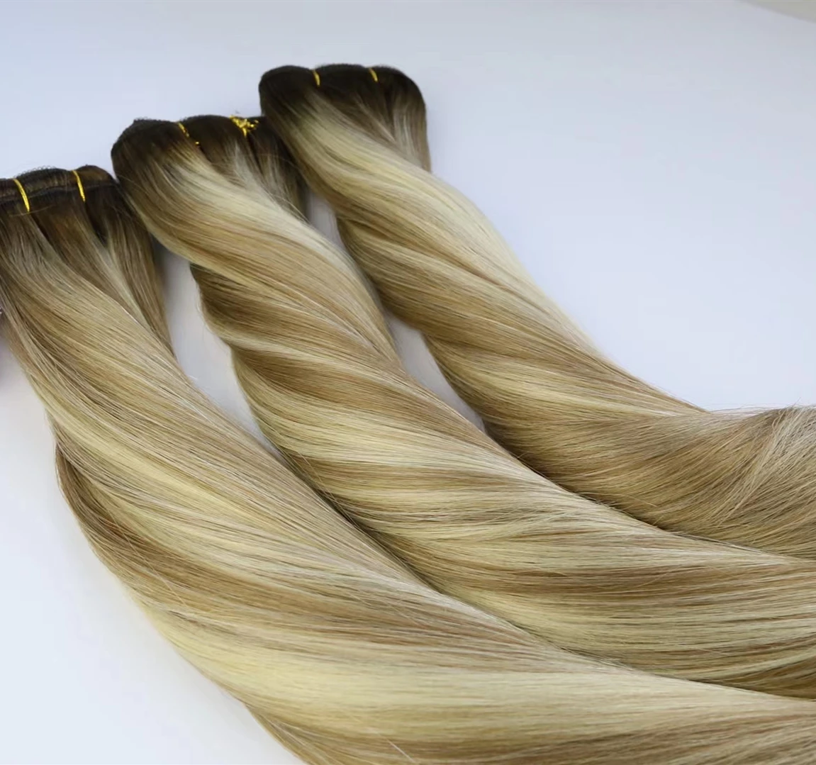 

OEM Drop Shipping Thick End Double Drawn Russian Brazilian Machine Weft Hair Extensions