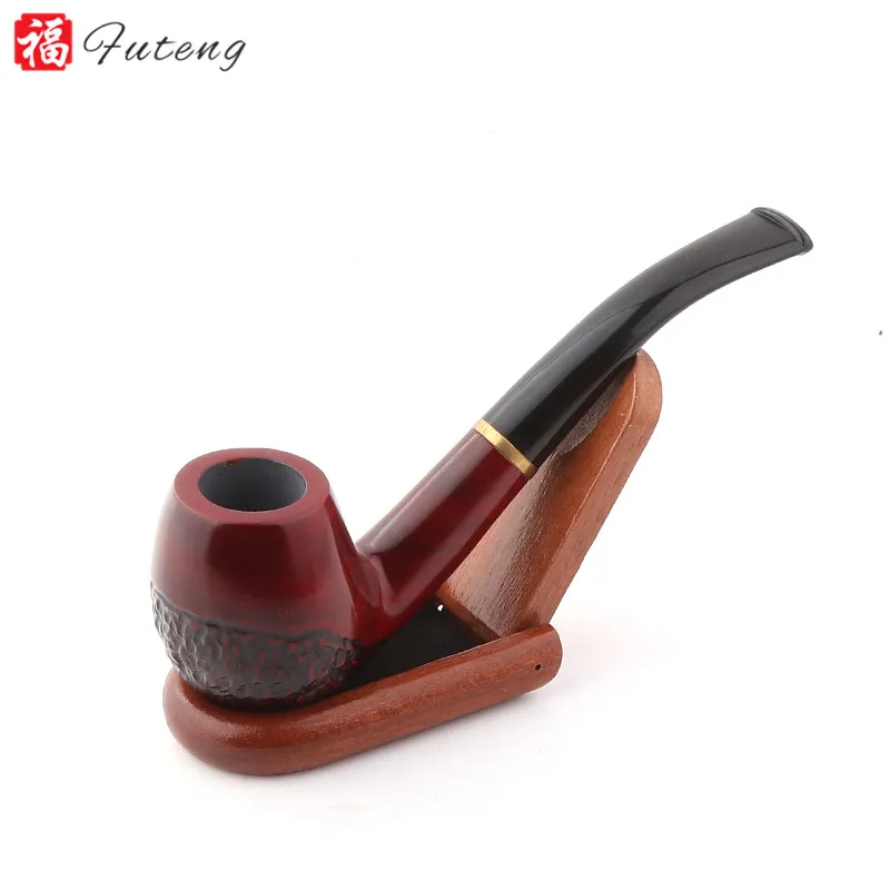 

Futeng High quality Smoke price wood pipe New Smoking Pipe smoke buddy pipe tobacco wood, Red