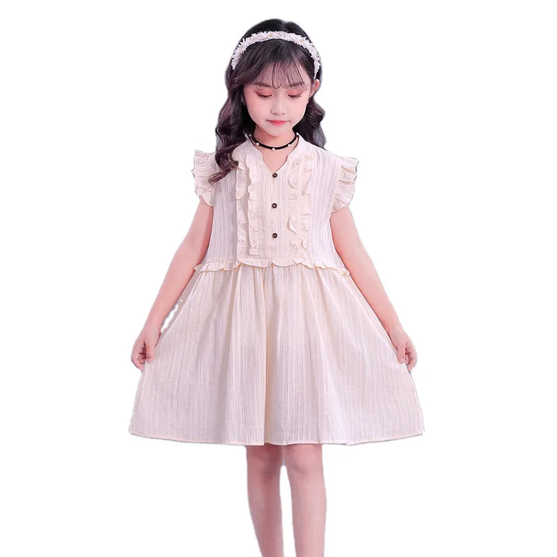 

2021 boutique new girls' casual cotton designs girls dresses floral summer baby girl clothes elegant embroidered dress