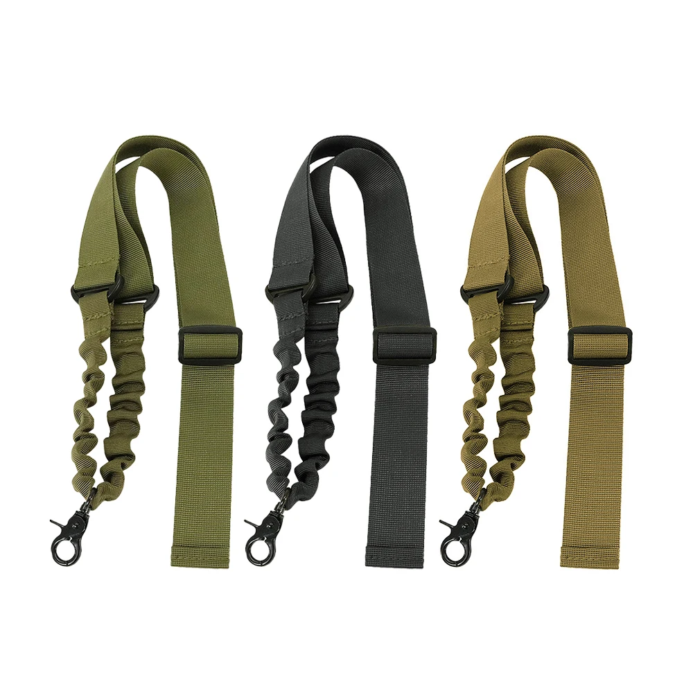 Tactical Single Point Gun Sling Adjustable Bungee Shoulder Strap Quick-Release Traditional Gun Rope with Anti-Slip
