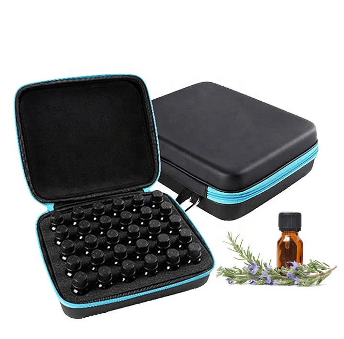 

Free Sample Custom Foam 30 Bottles Capacity Essential Oil Carrying Travel Pouch, Black+purple