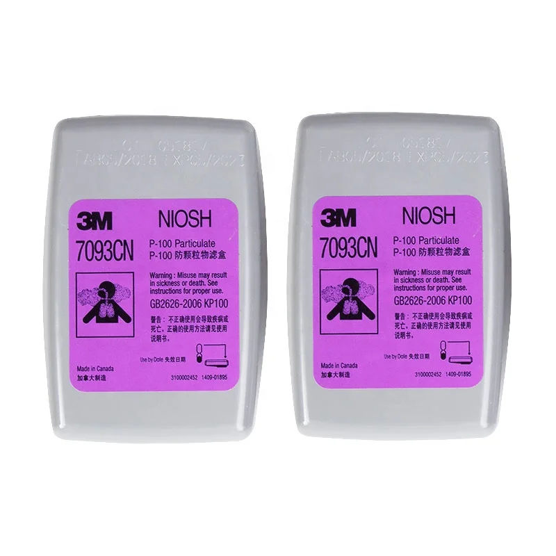 
3M 7093CN NIOSH P100 Particulate Filter used with 3M 6200, 6800, 7502 respirator for personal protection 