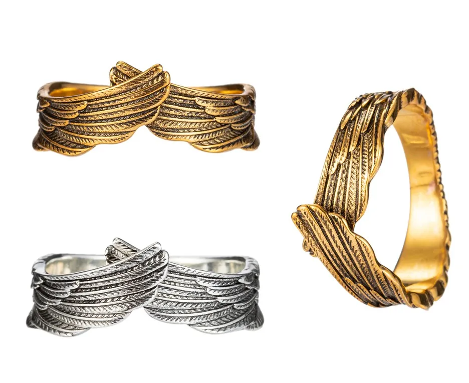 

Vintage Antique Angel Wings Open Rings For Women  Finger Ring Gift Fashion Jewelry 7#9#11#