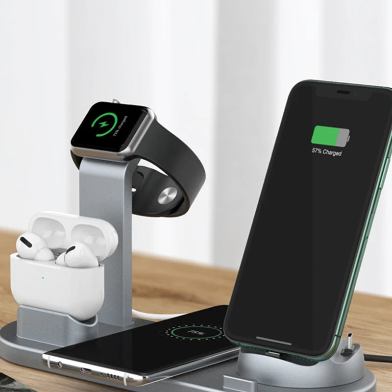 

2021 Wireless Charger 3 in 1 Phone Charger Multi Function 360 Degree Rotation Fast Charger Universal Phone Stand, White black pink