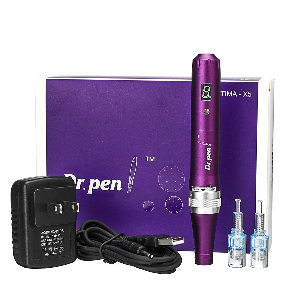 

Derma Pen Dr Pen X5-C Auto Microneedle System Adjustable Needle 0.25mm-2.5mm Electric Dermapen 5 Speed LED Digital Display