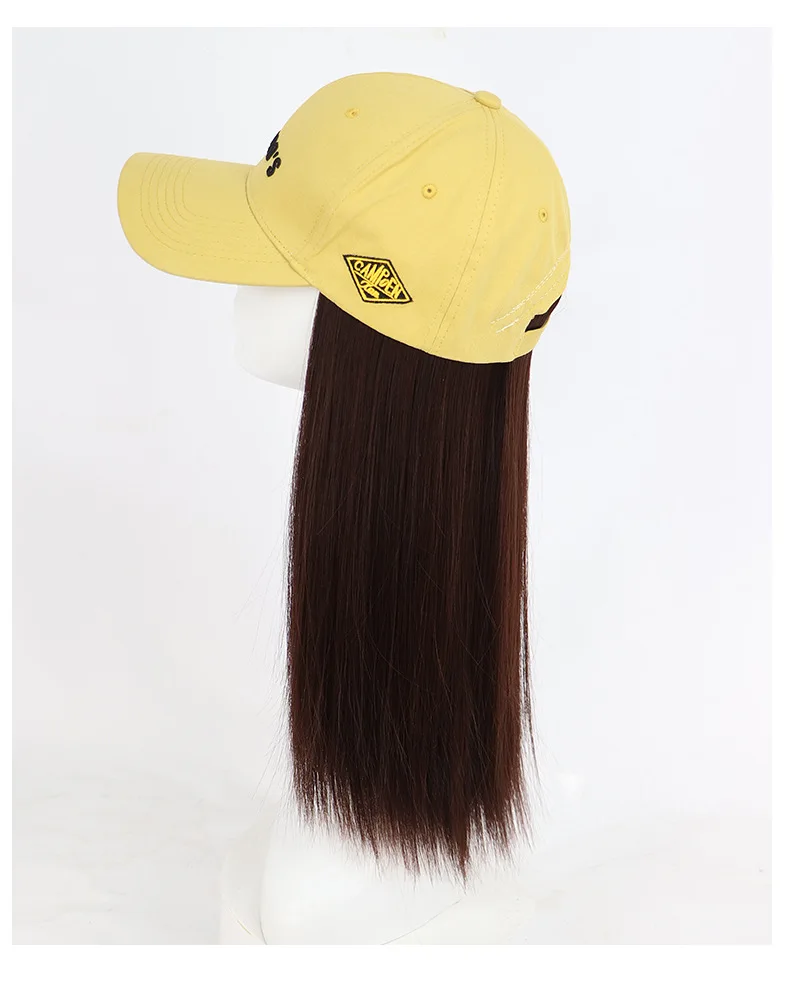 

Cap Wig With Hair Summer Fashion Long Straight Hair Natural And Realistic Full Wig Hair Wigs With Hats