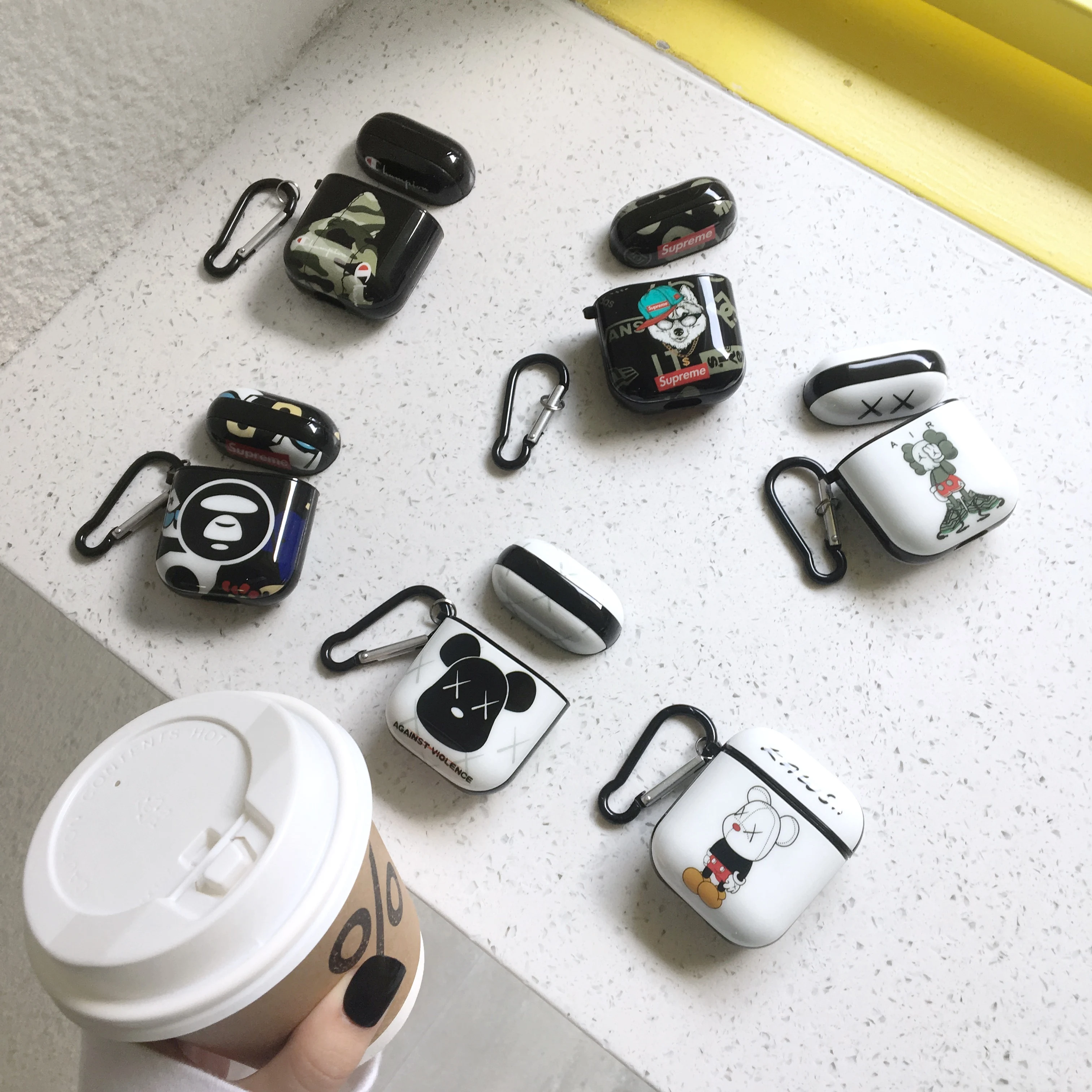 

factory prices IMD protective cover for airpods 2/pro case with fashionable KWSA&supreme pattern