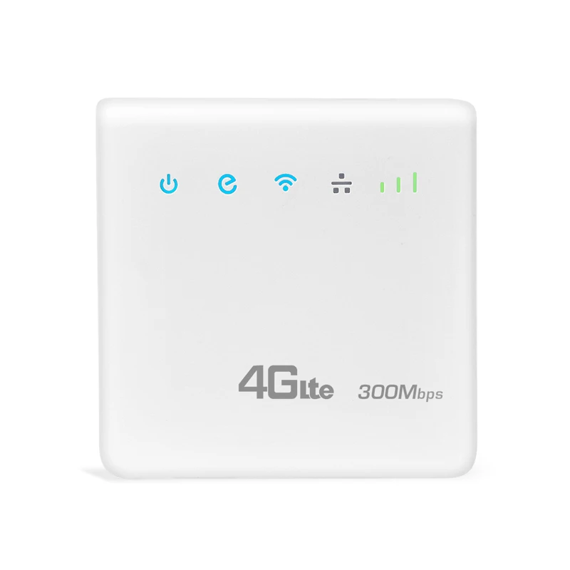 

Unlocked Wifi router 300Mbps wifi 4G Lte cpe LAN port support SIM card high speed home router, White