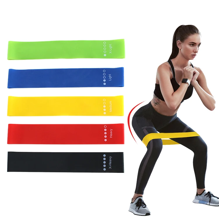 

RTS Set of 5 Loop Circle Latex Exercise Resistance Band with Carry Bag, Customized color