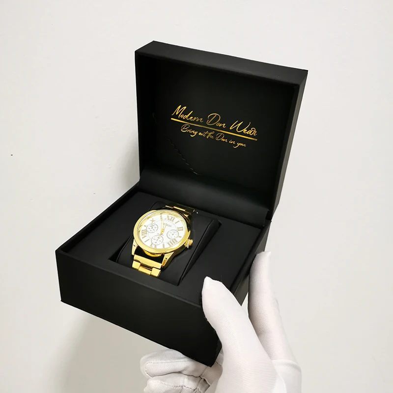 

Dongguan factory custom logo watch box luxury Red PU Leather watch boxes, Customized